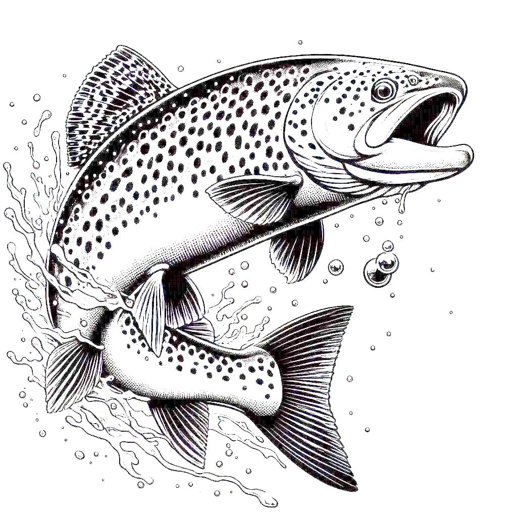 Brook Trout Leaping Image 1