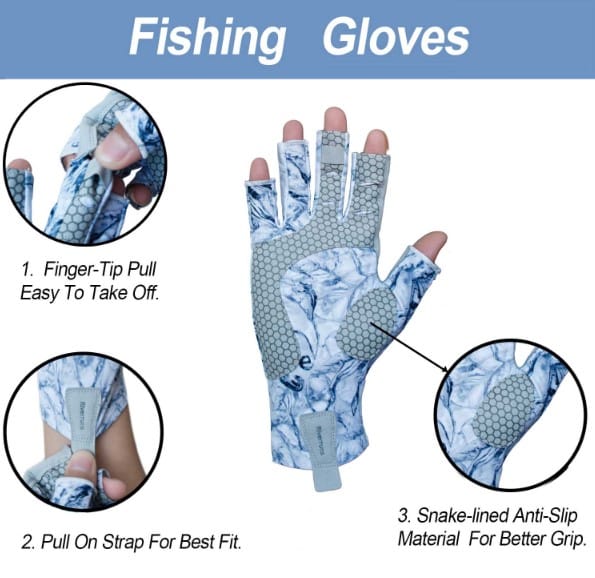 Fishing Gloves Blue 2