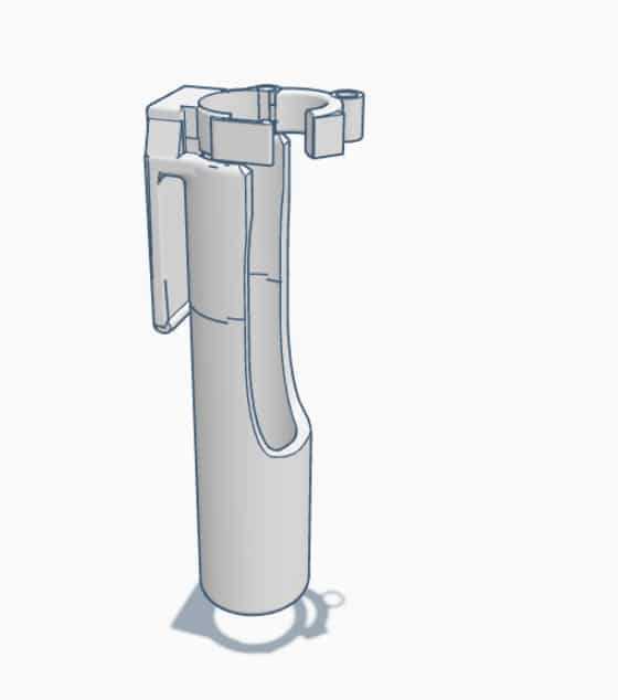 Rod holder with belt clip - White