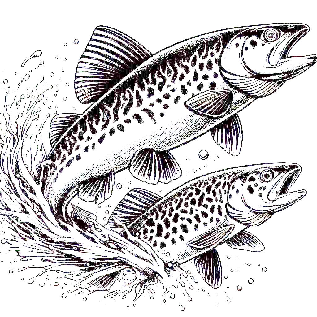 Tiger Trout Leaping Image 1
