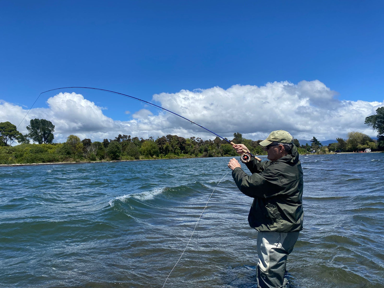 Stream mouth fly fishing in Lake Taupo
