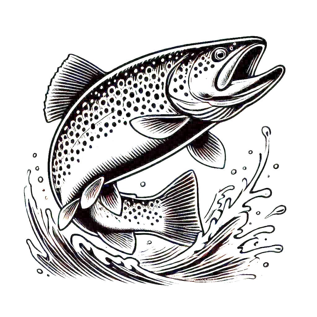 Brown Trout Leaping Image 1