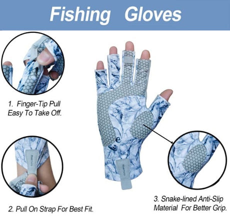 Fishing Gloves Blue 2