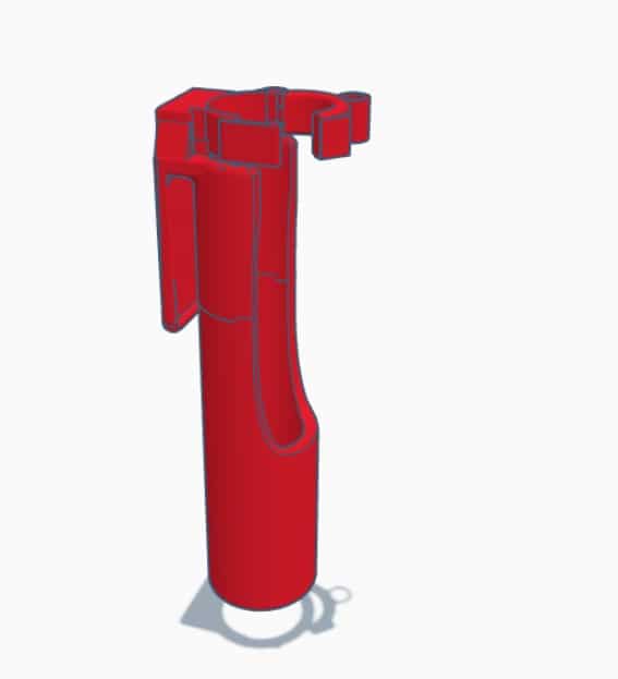 Rod holder with belt clip - Red