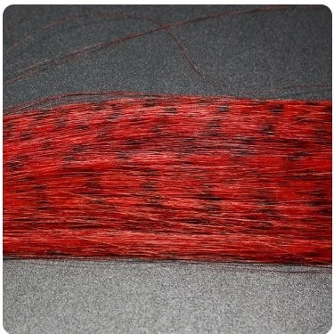 Zebra Grizzly Fly Tying Minnow Red